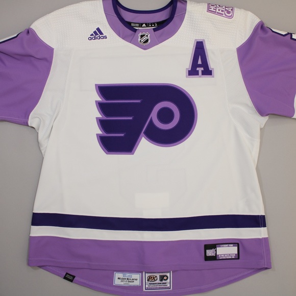 Philadelphia Flyers Ivan Provorov warmup worn Hockey Fights Cancer jersey w/ COA - Picture 1 of 8